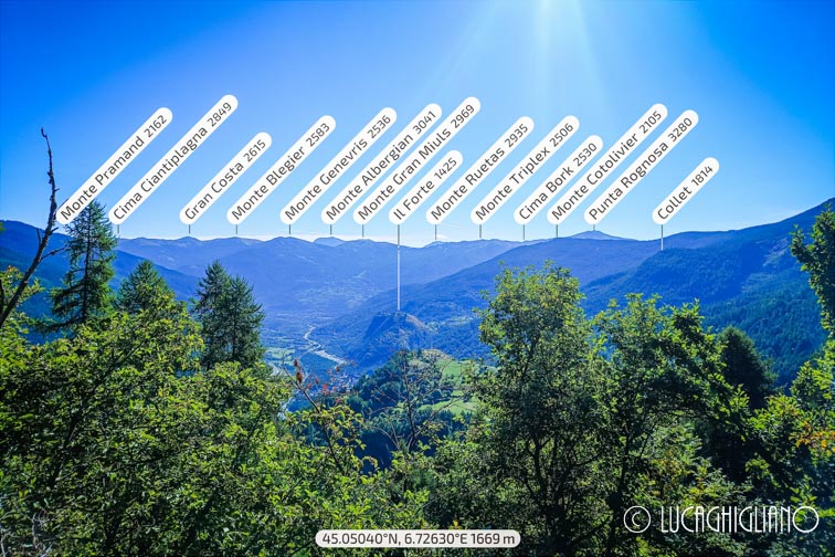 Volgendo lo sguardo verso Oulx by PeakFinder