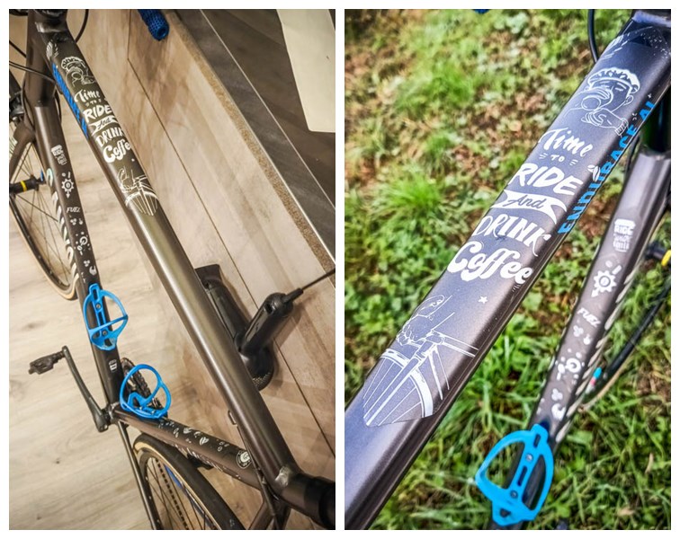 Installazione e collaudo degli adesivi e protezioni telaio All Mountain Style gravel/road