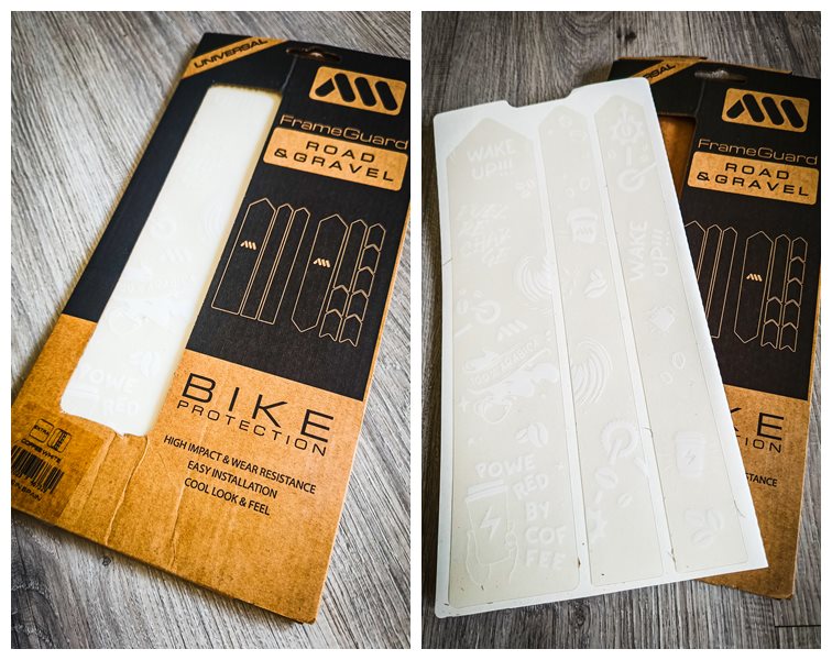 Gli adesivi e protezioni telaio All Mountain Style gravel/road pronti per l'installazione